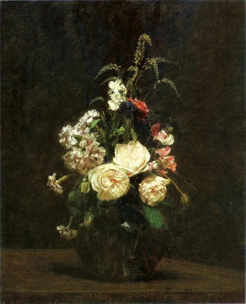 Blommor i en glasvas - Henri Fantin-Latour