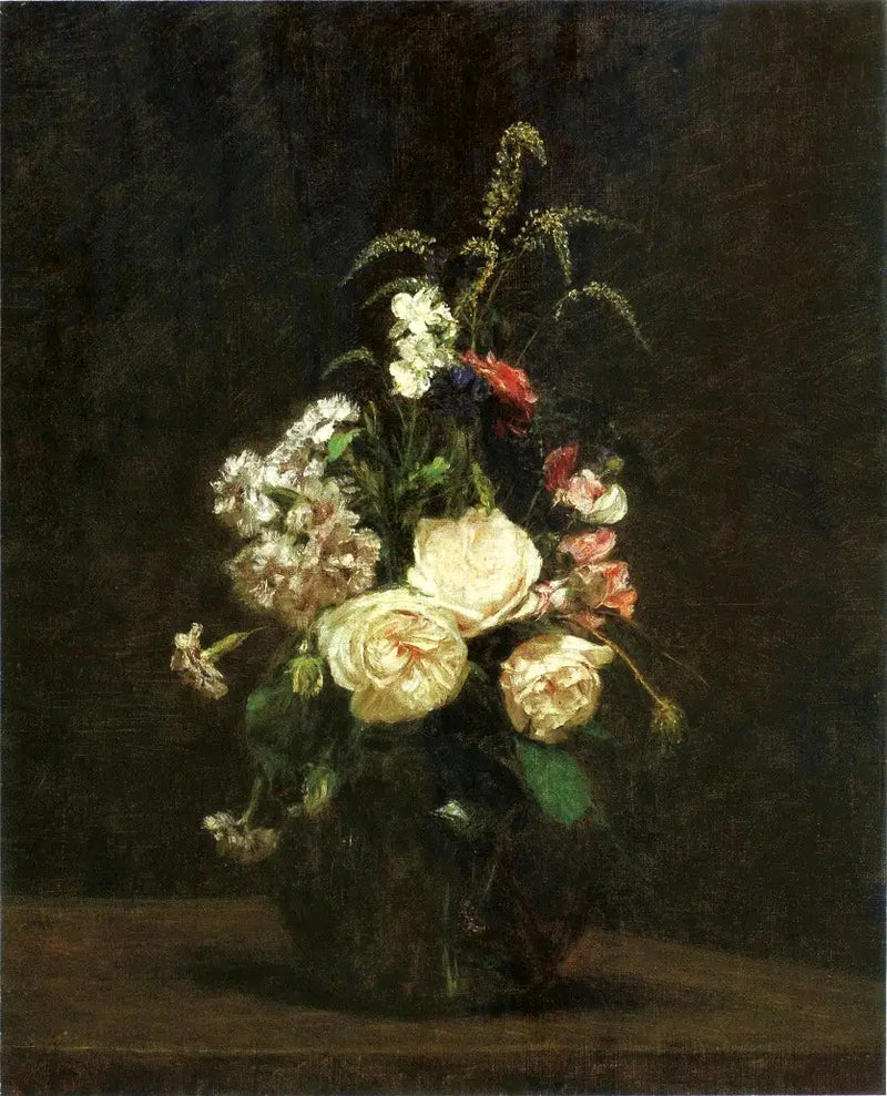 Blommor i en glasvas - Henri Fantin-Latour