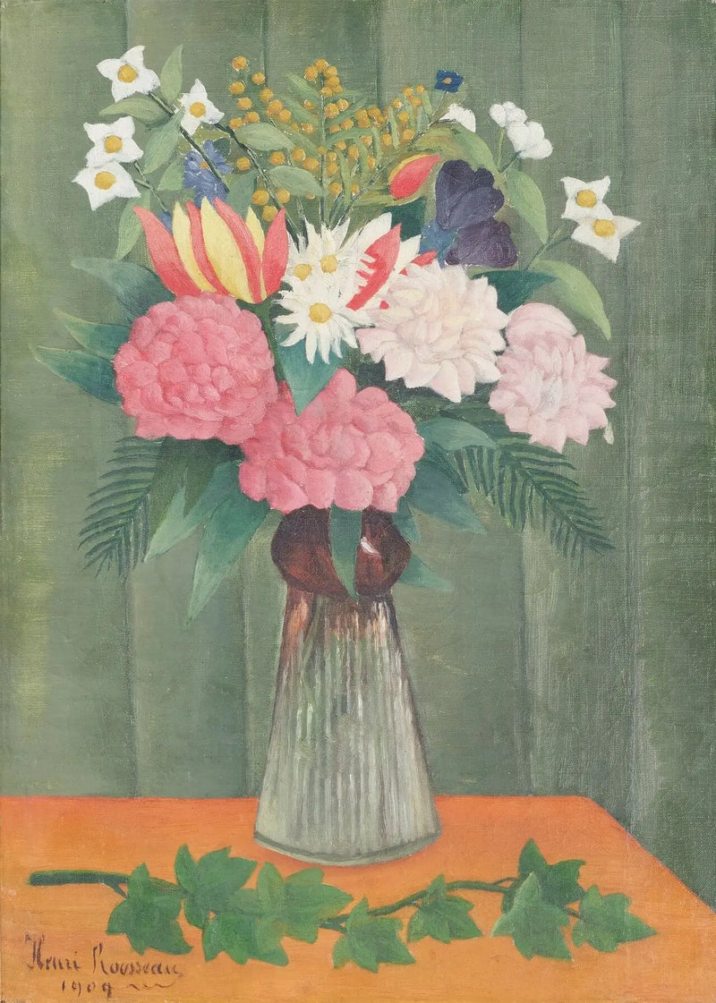Blommor i en vas - Henri Rousseau