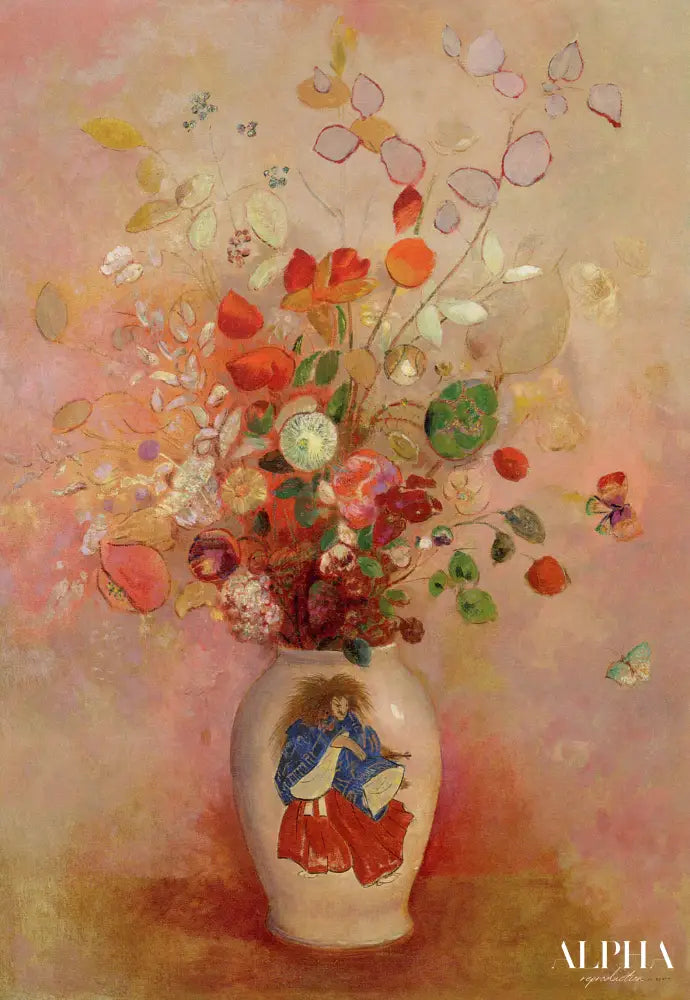 Fleurs dans un vase japonais - Odilon redon - Reproductions de tableaux et peintures haut de gamme