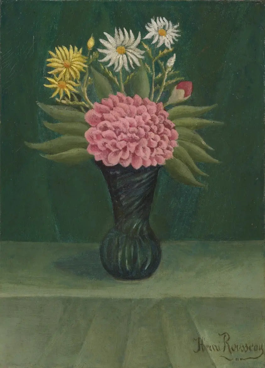 Fleurs et dahlia dans un vase - Henri Rousseau - Alpha Reproduction