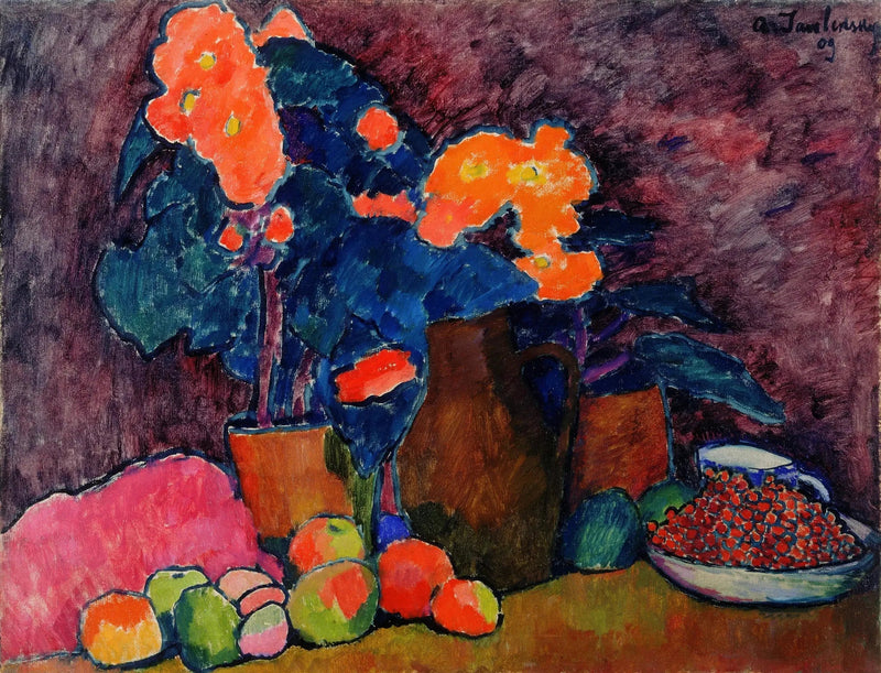 Blommor, frukter och kruka - Alexej von Jawlensky