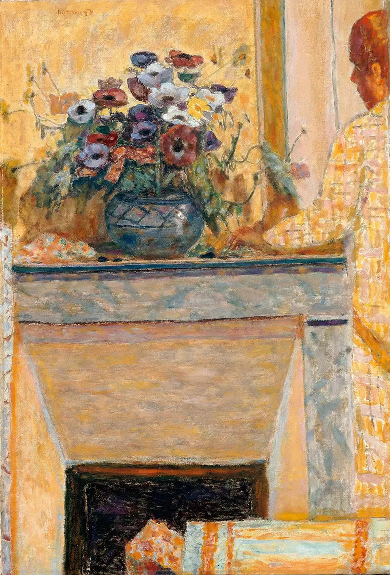 Blommor på en spis i Cannet - Pierre Bonnard
