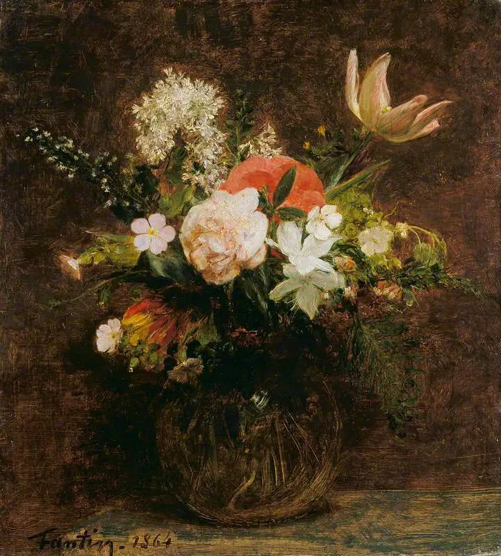 Blommor: Tulpaner, Azaleor och Rosor - Henri Fantin-Latour