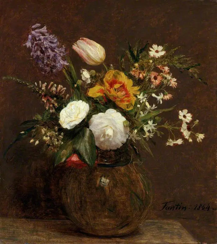 Blommor: Tulpaner, Kamelior och Jassiner - Henri Fantin-Latour