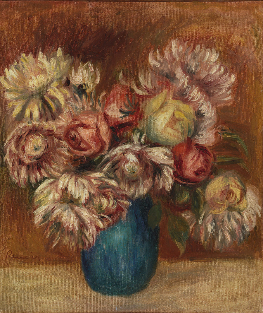 Blommor i en grön vas - Pierre-Auguste Renoir