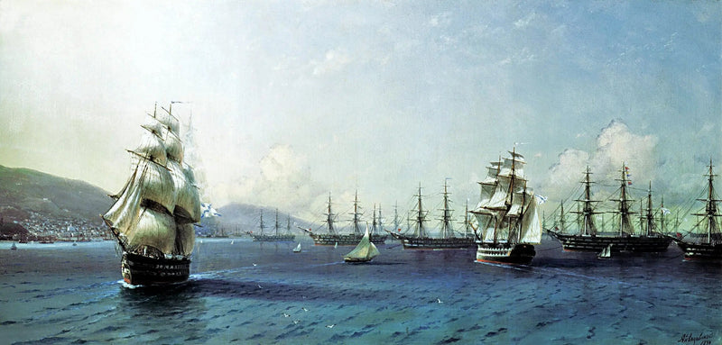 Svartahavsflotta i Bukten av Theodosia, precis innan Krimkriget - Ivan Aivazovskij