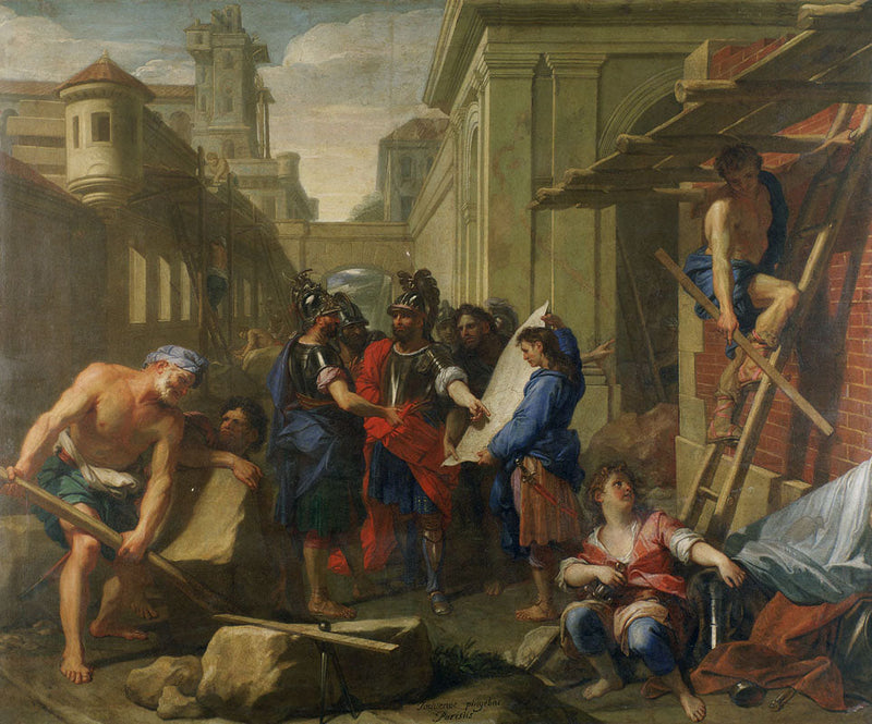 Grundandet av en stad i Germanien av Tectosages - Jean-Baptiste Jouvenet