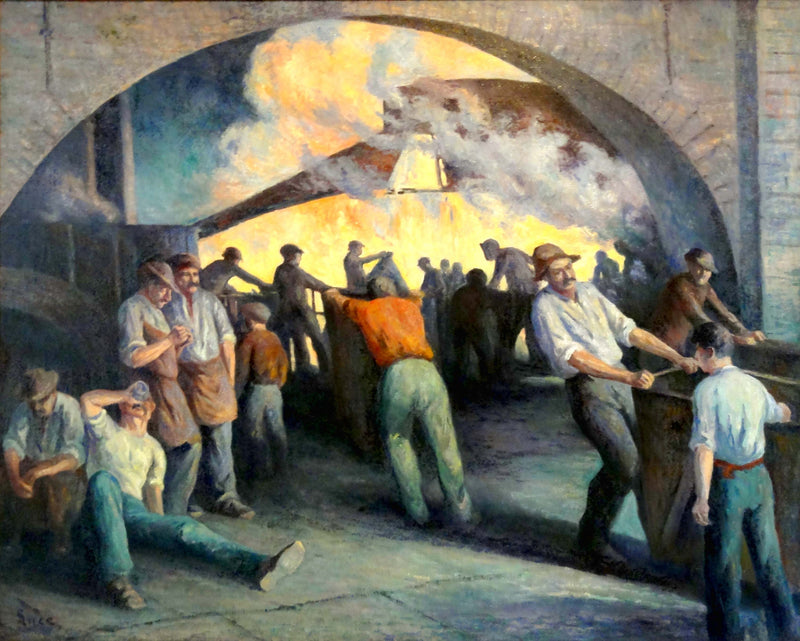 Fonderi i Charleroi, gjutningen - Maximilien Luce