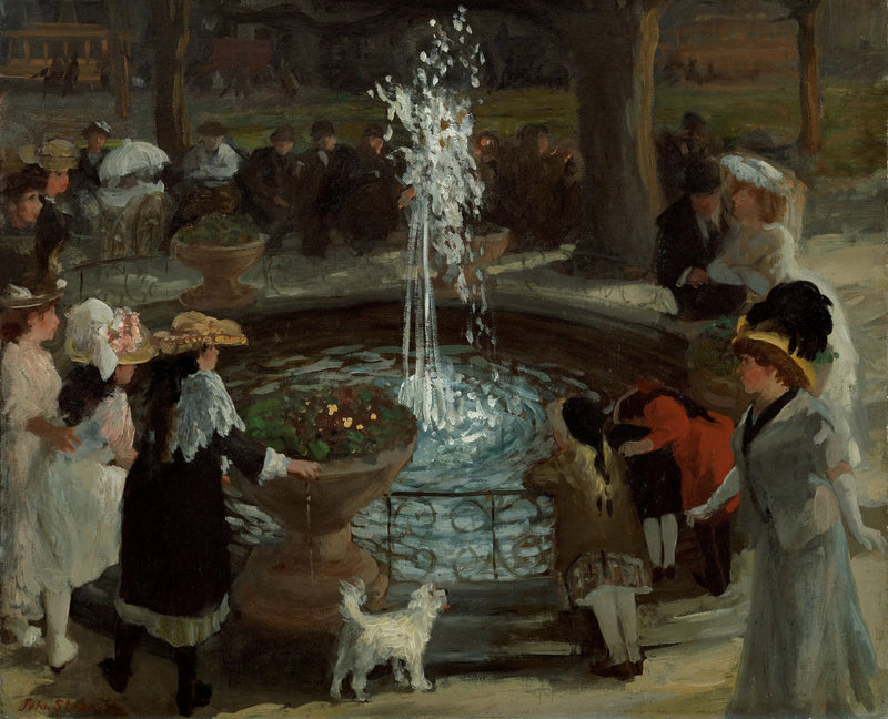 Vibrerande fontän, Madison Square - John Sloan