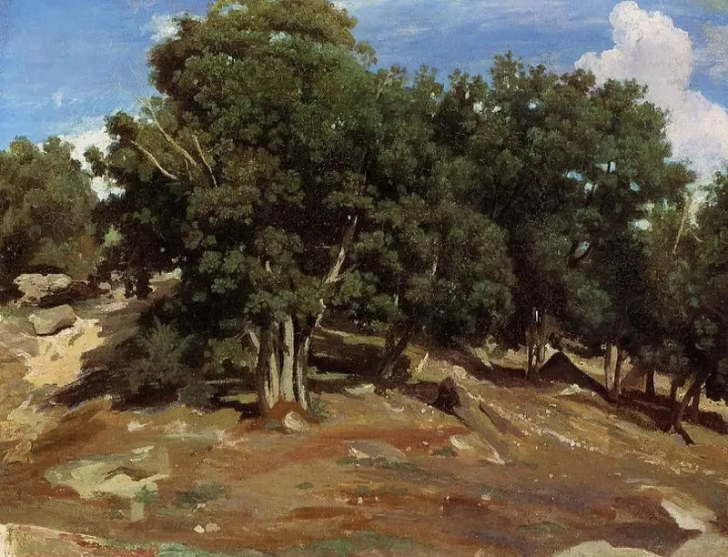Fontainebleau – Svarta ekar från Bas-Préau - Jean-Baptiste Camille Corot
