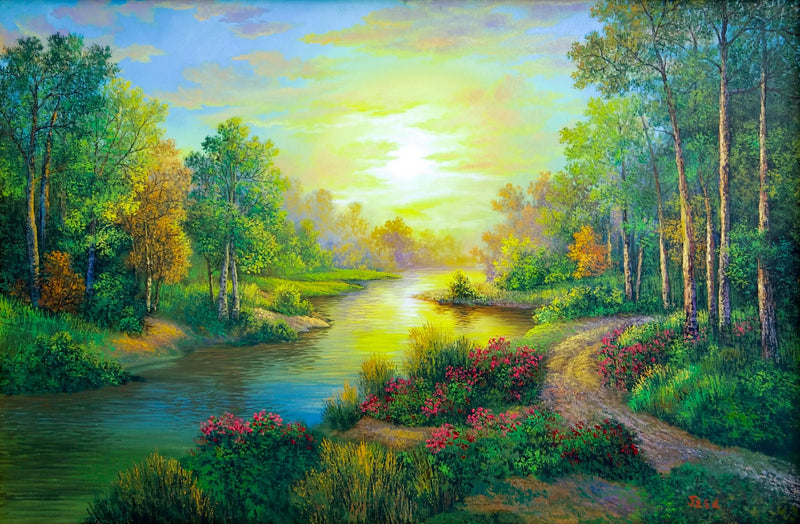 Skog och floder  | 90 x 60 cm