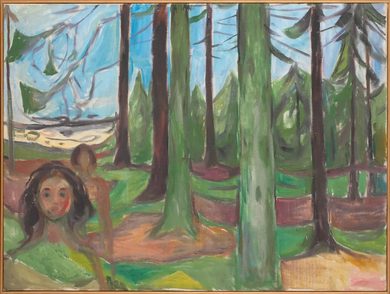 Skog med två personer - Edvard Munch