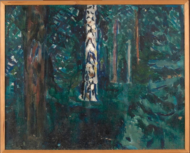 Skog med björkstammar - Edvard Munch