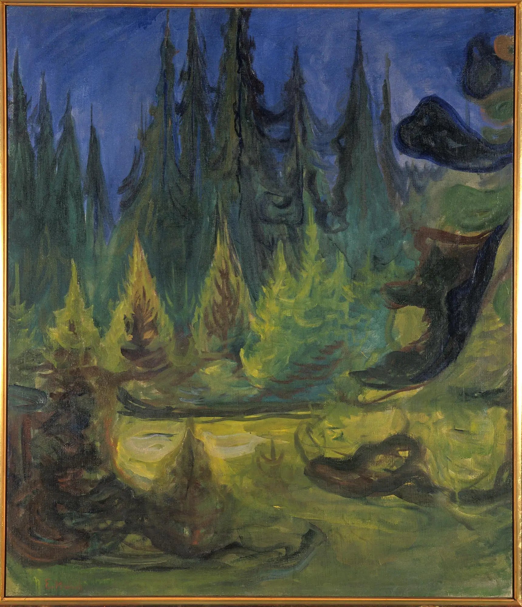 forêt d'épicéas - Edvard Munch image 1 copie de tableau peinte à la main