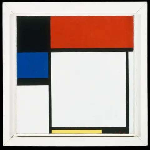 Fox Trot B, med svart, röd, blå och gul - Piet Mondrian