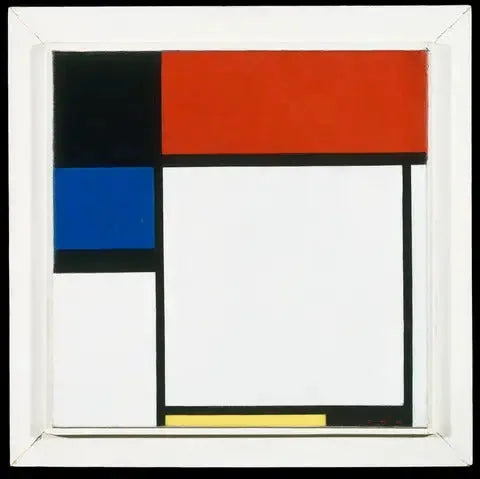Fox Trot B, med svart, röd, blå och gul - Piet Mondrian