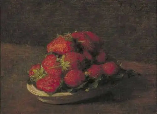 Skivor på en liten fat av fajans - Henri Fantin-Latour