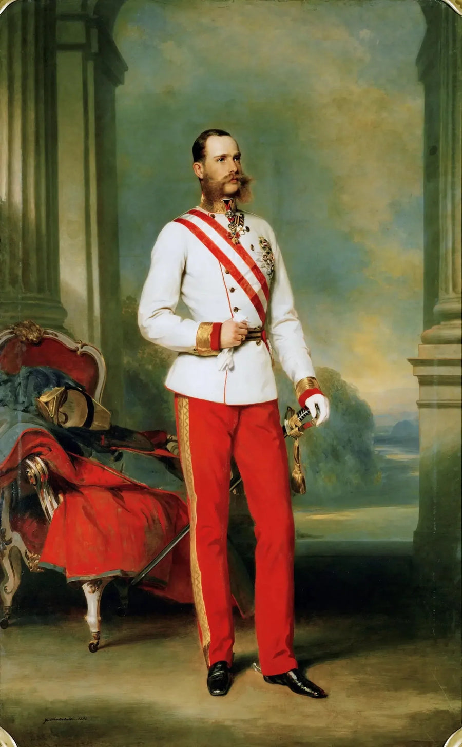 Franz Joseph I, Österrikes kejsare, iklädd marskalkuniform med den stora stjärnan från den militära orden av Maria Theresia - Franz Xaver Winterhalter