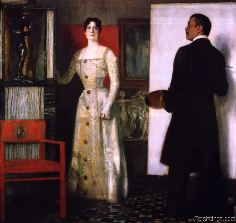 Franz och Mary fast i studion - Franz Von Stuck