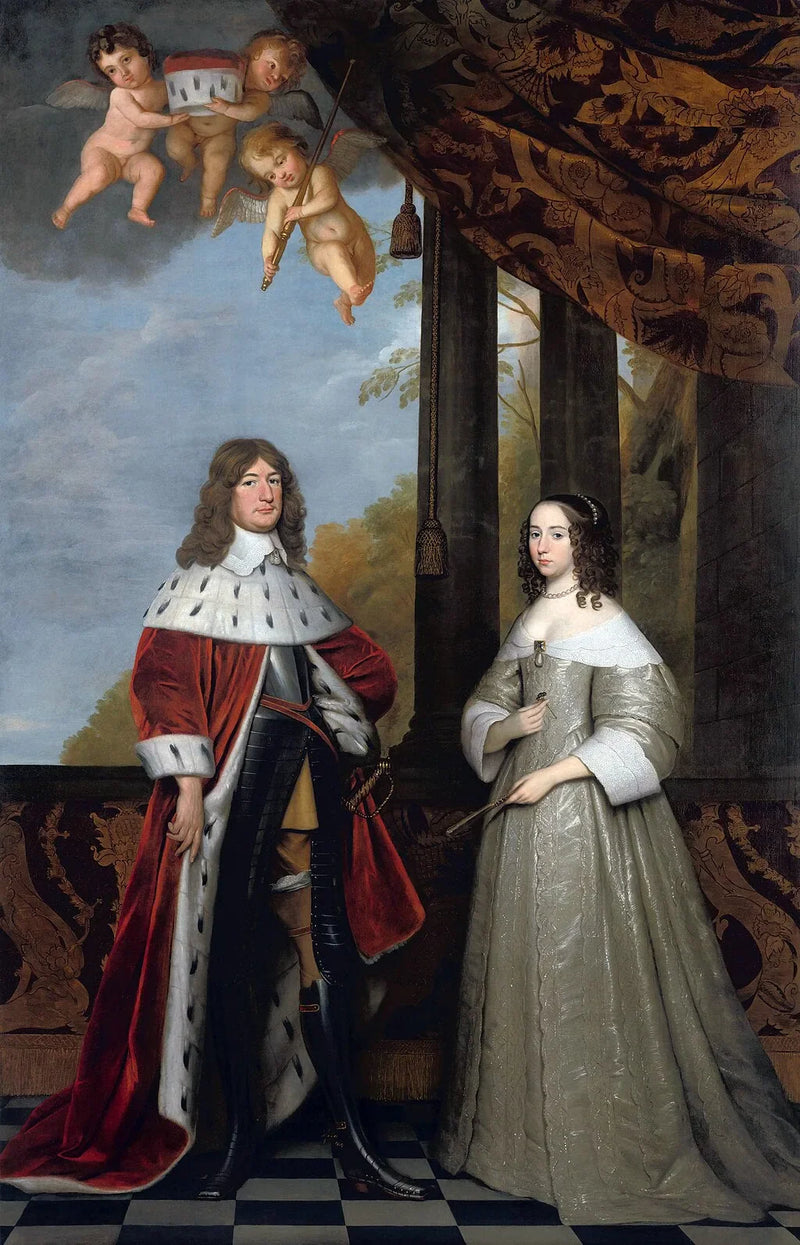 Frédéric-Guillaume (1620-1688), kurfurste av Brandenburg, och hans hustru Louise-Henriette (1627-1667), grevinna av Orange-Nassau - Gerrit van Honthorst