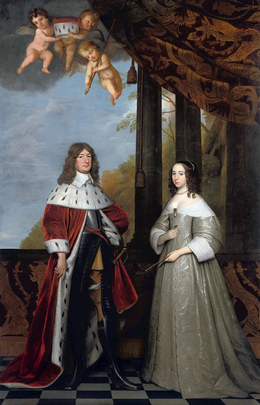 Frédéric-Guillaume (1620-1688), kurfurste av Brandenburg, och hans hustru Louise-Henriette (1627-1667), grevinna av Orange-Nassau - Gerrit van Honthorst