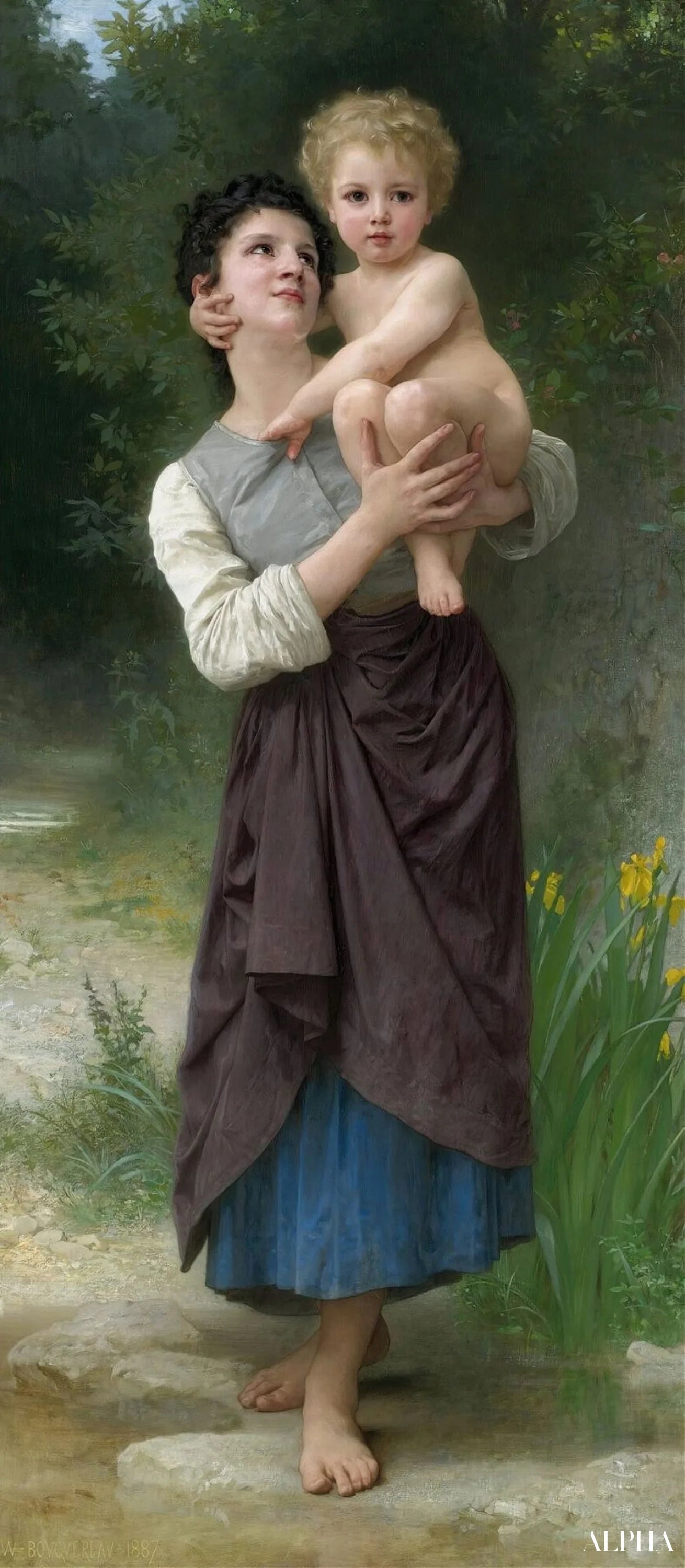 Brother And Sister - William Bouguereau Reproductions of paintings in oil paint
