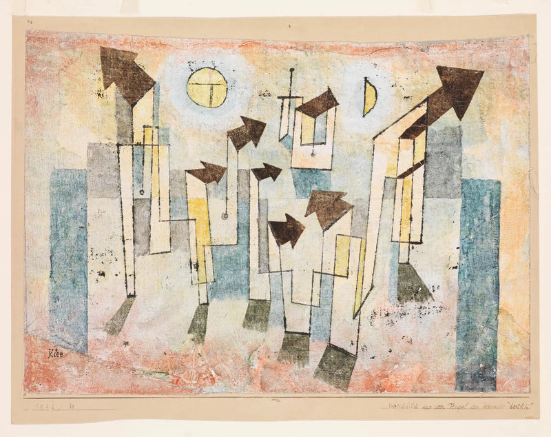 Fresk av Templet av Begär ↖Där↗ - Paul Klee