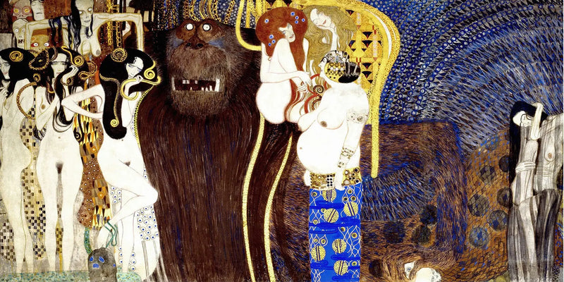 Beethovenfris (plansch 5, mittvägg): Fientliga makter - Gustav Klimt