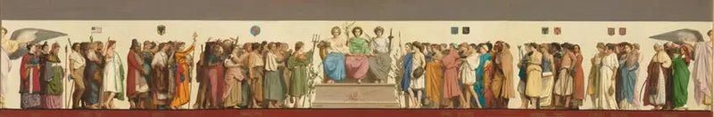 Fris avsedd att reproduceras på en minnesvas från utställningen i London - Jean-Léon Gérôme