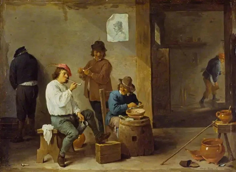 Rökare runt en tunna - David Teniers den yngre