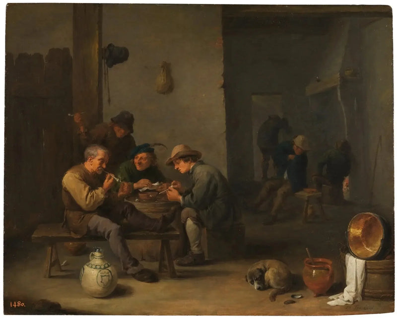 Rökare i en värdshus - David Teniers den yngre