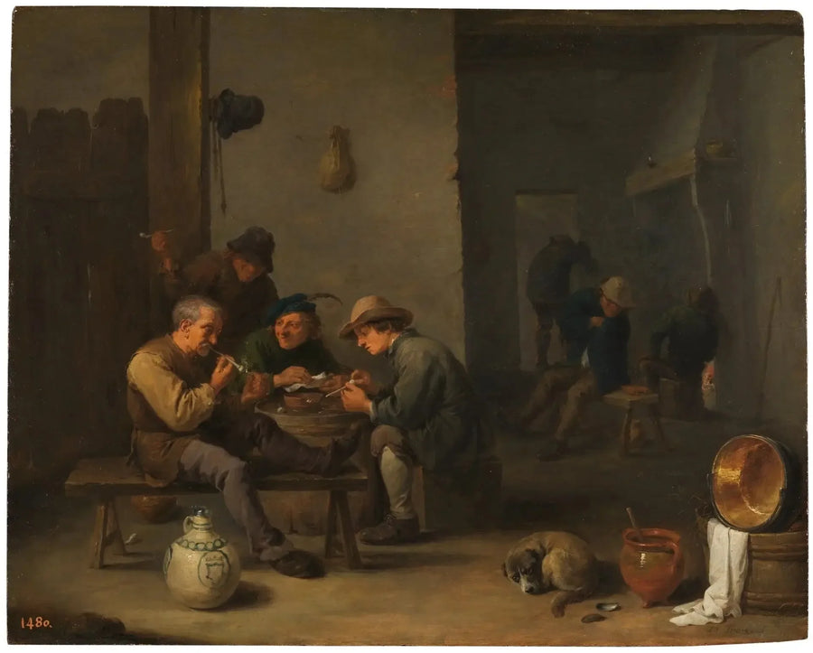 Rökare i en värdshus - David Teniers den yngre