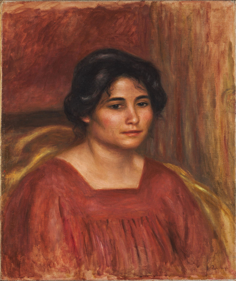 Gabrielle i röd klänning - Pierre-Auguste Renoir