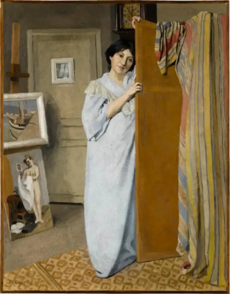 Gabrielle Vallotton i ateljén - Félix Vallotton