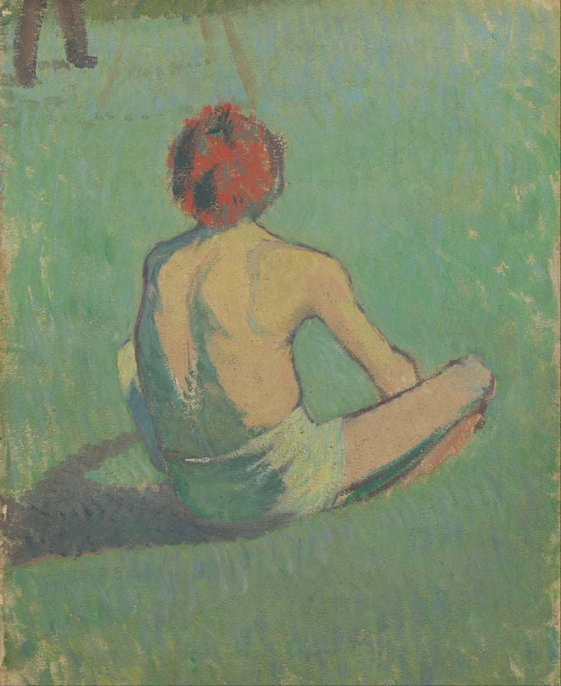 Pojke sittande i gräset - Émile Bernard