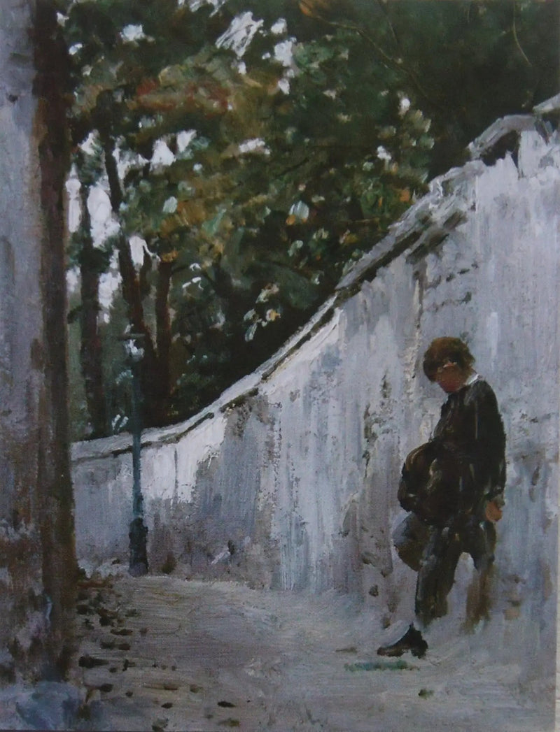Pojke på trädgårdsväggen. Montmartre - Ilya Repin