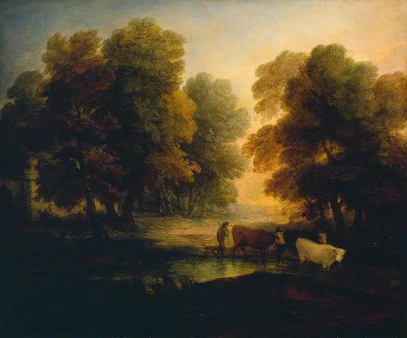Pojke som leder kor nära en pool - Thomas Gainsborough