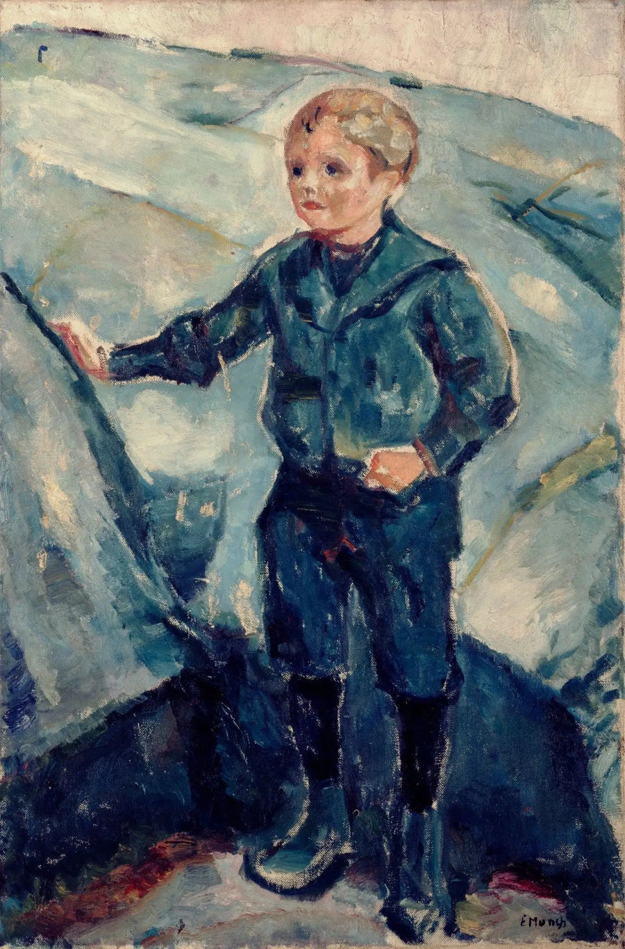 Pojke i en klippig landskap - Edvard Munch