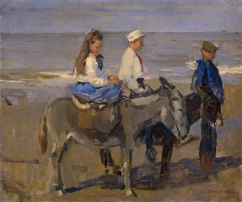 Pojke och flicka på åsnor - Isaac Israëls