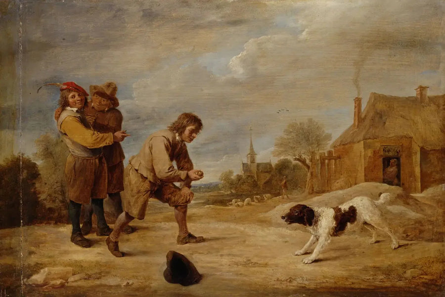 Pojke bonde med sin hund - David Teniers den yngre