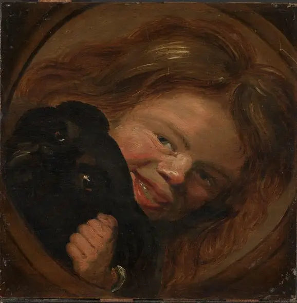 Leende pojke med hund - Frans Hals
