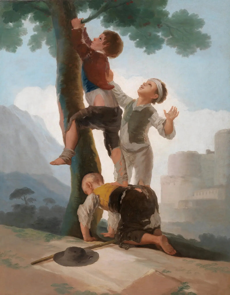 Pojkar som klättrar i ett träd - Francisco de Goya