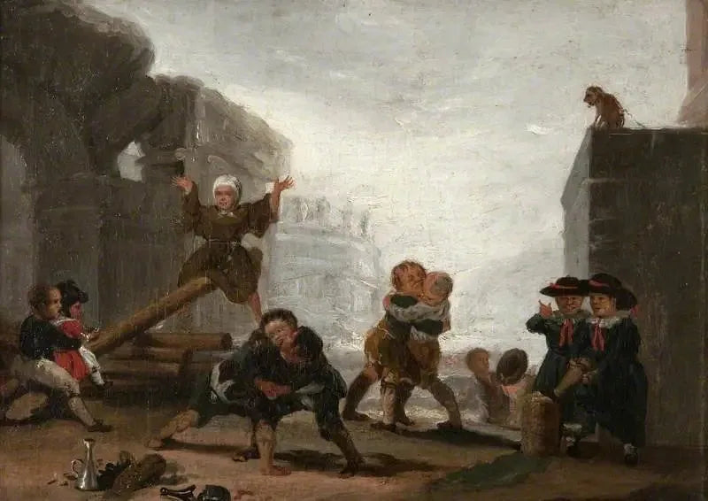 Pojkar som leker på gungan - Francisco de Goya