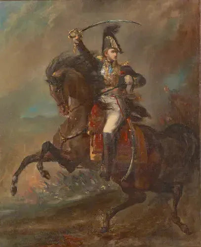 Första imperiets general som attackerar fienden - Théodore Géricault