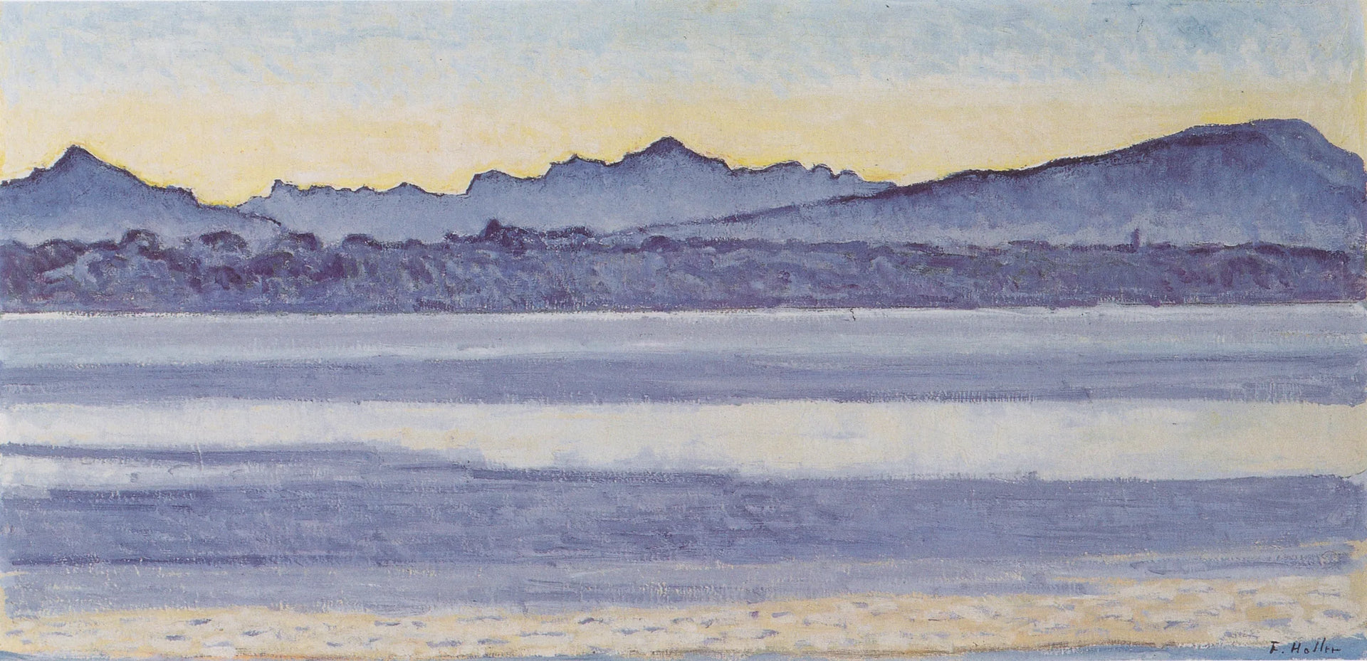 Genfersee mit Mont-Blanc bei Morgenlicht - Ferdinand Hodler image 1 tableau peint à l’huile sur toile