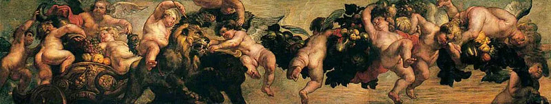 Geni som bär en krans - Peter Paul Rubens