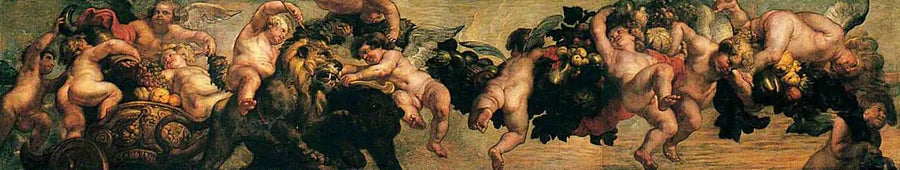 Geni som bär en krans - Peter Paul Rubens