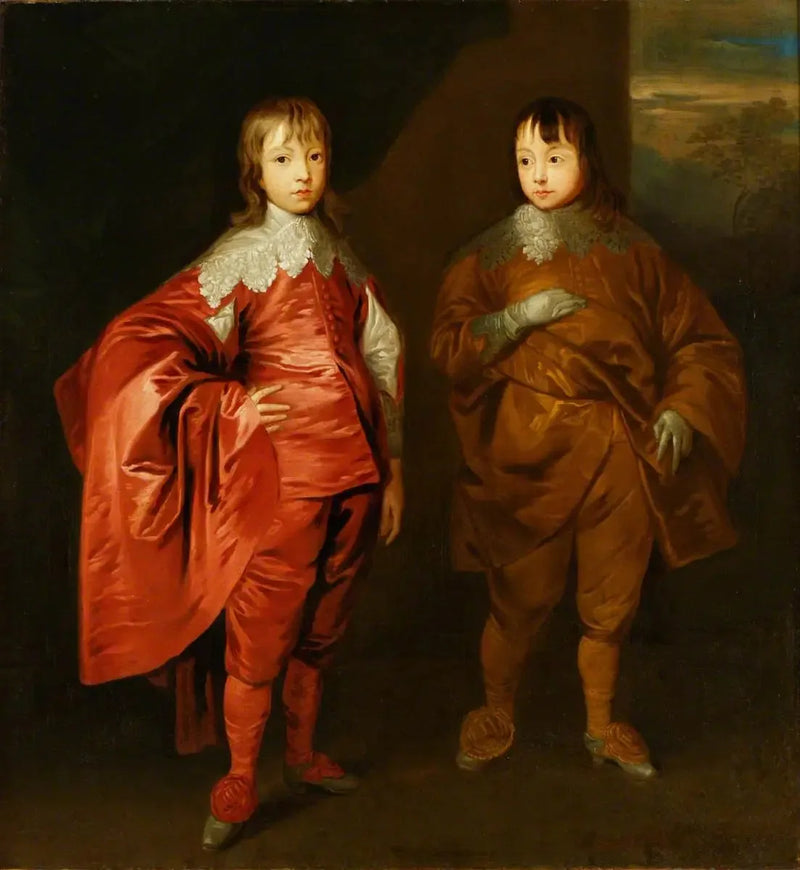 George Villiers (1628–1687), 2:a hertig av Buckingham, med sin bror, Lord Francis Villiers (1629–1648) - Antoine van Dyck