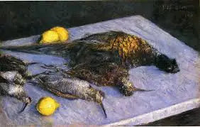 Fjäderfä och citroner - Gustave Caillebotte
